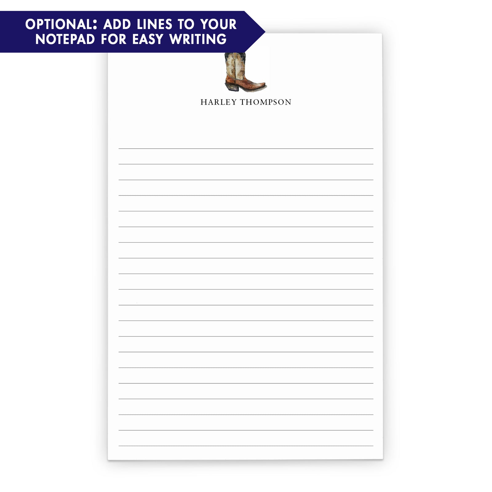 Cowboy Boots Personalized Notepad