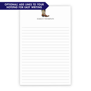 Cowboy Boots Personalized Notepad