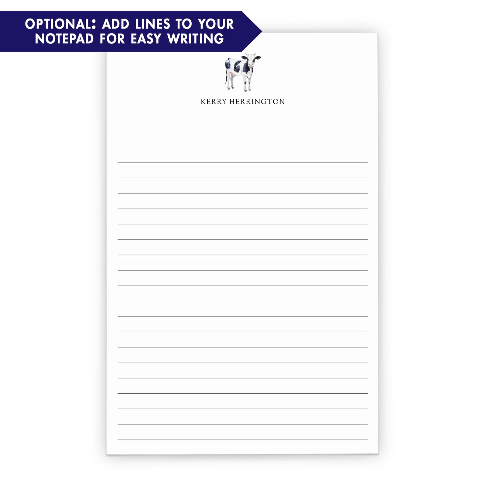 Cow Personalized Notepad With Name
