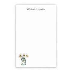Mason Jar Daisy Personalized Notepad