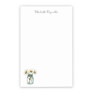 Mason Jar Daisy Personalized Notepad