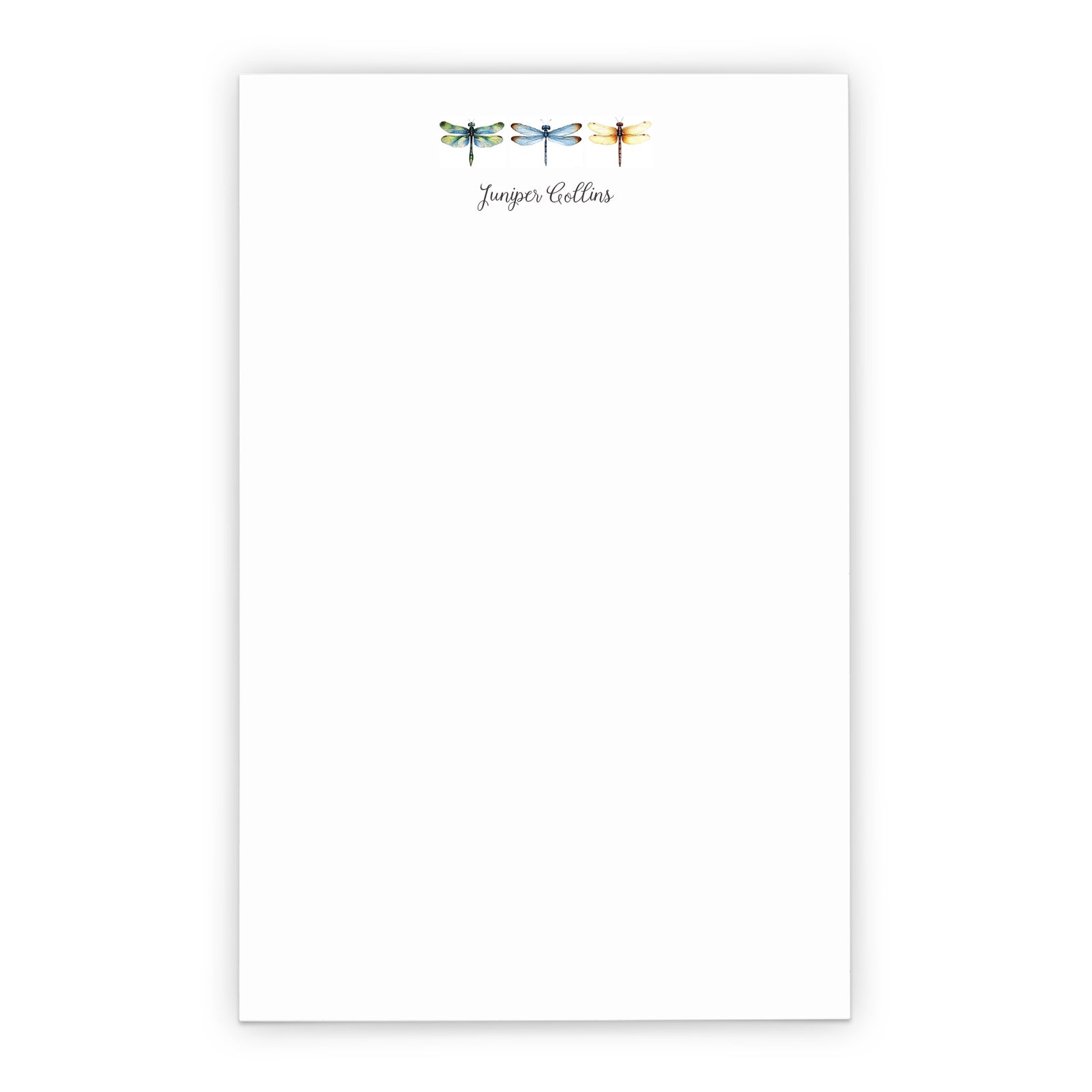 Watercolor Dragonfly Personalized Notepad