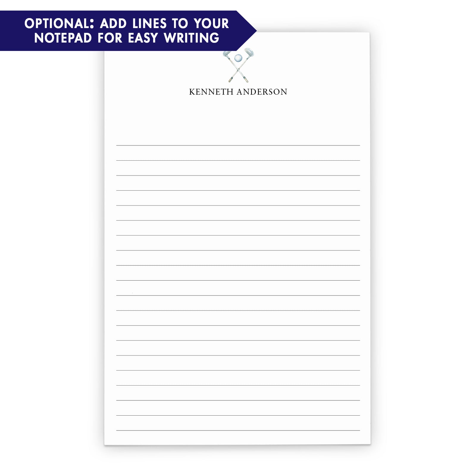 Golf Themed Personalized Notepad