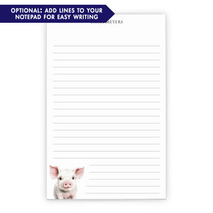 Pig Personalized Notepad With Name