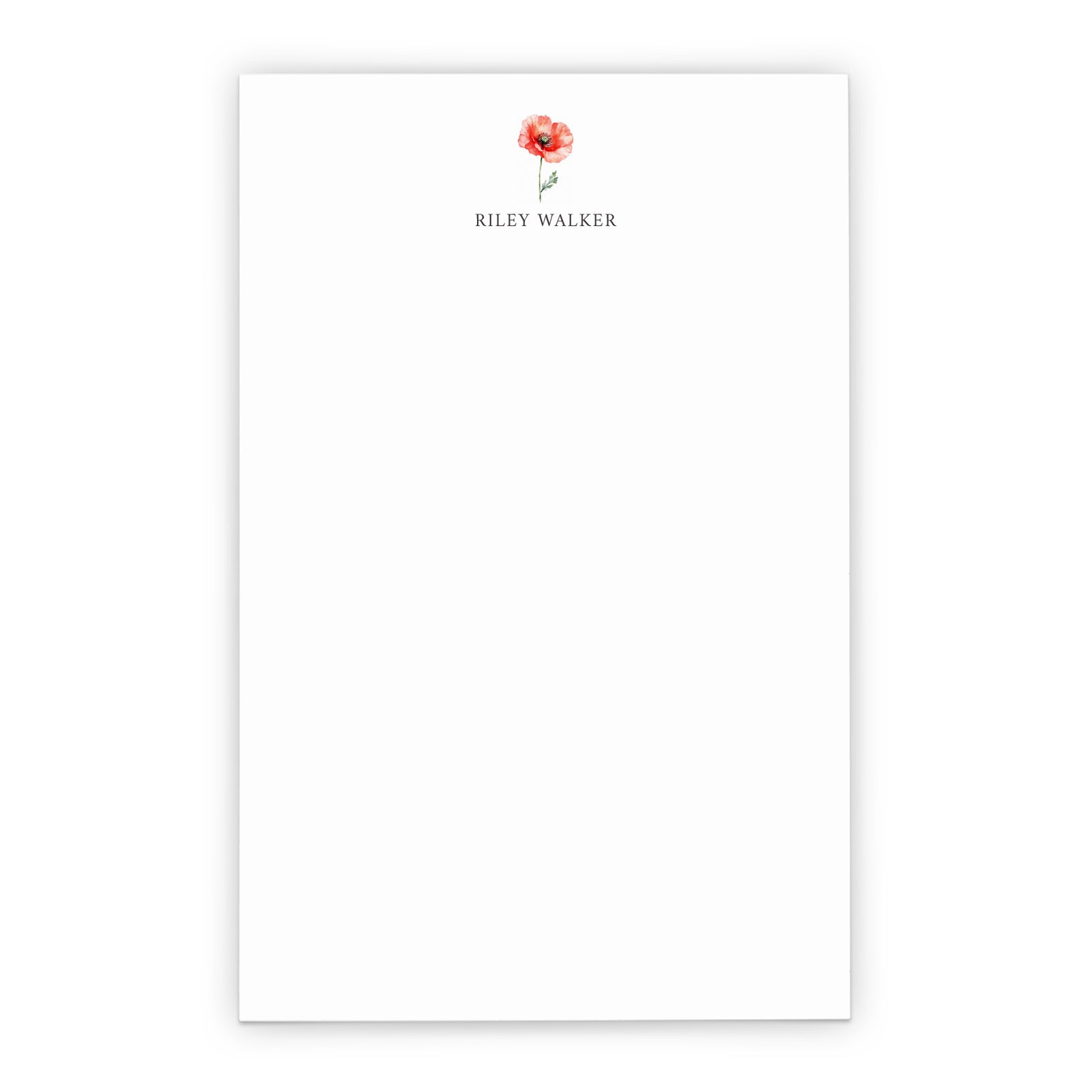 Poppy Flower Personalized Notepad