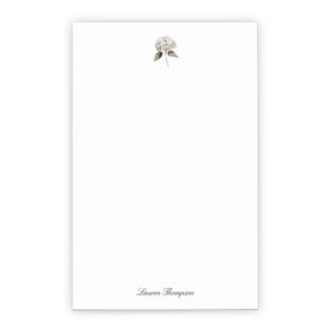 White Hydrangea Personalized Notepad