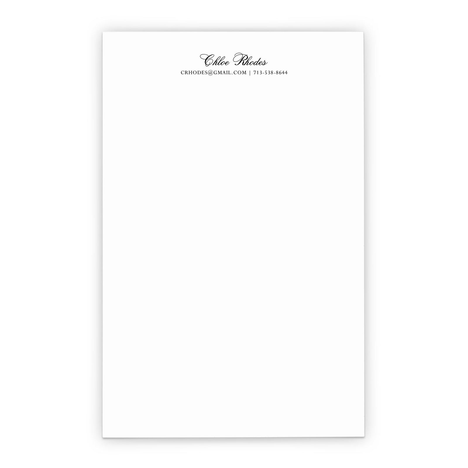 Personalized Business Notepad With Contact Info
