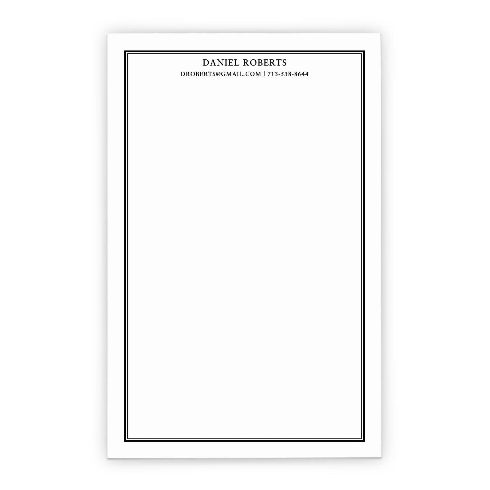 Professional Business Notepad With Contact Info