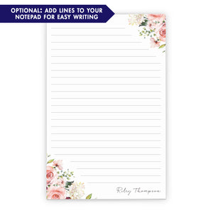 Blush Floral Personalized Notepad