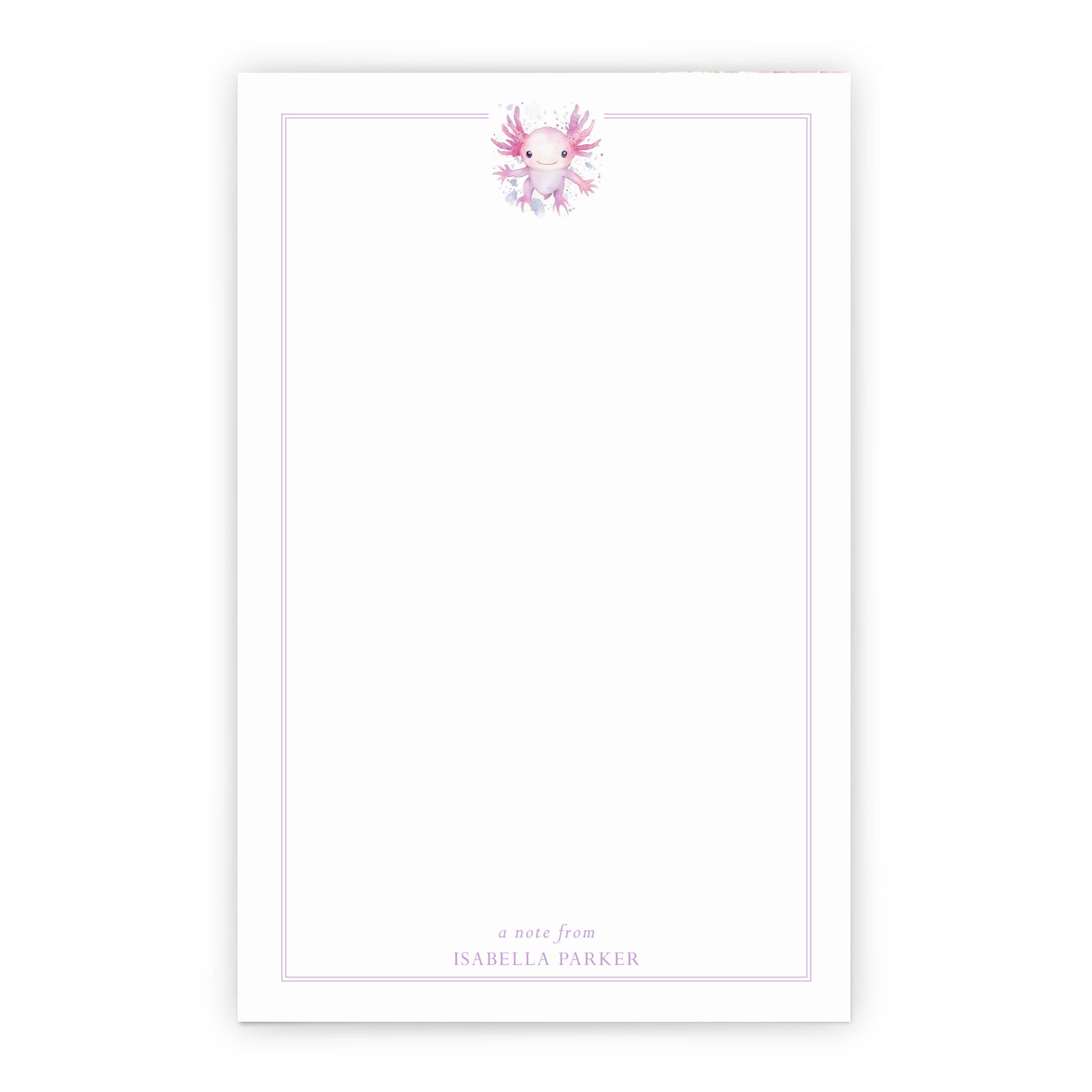 Axolotl Personalized Notepad For Kids