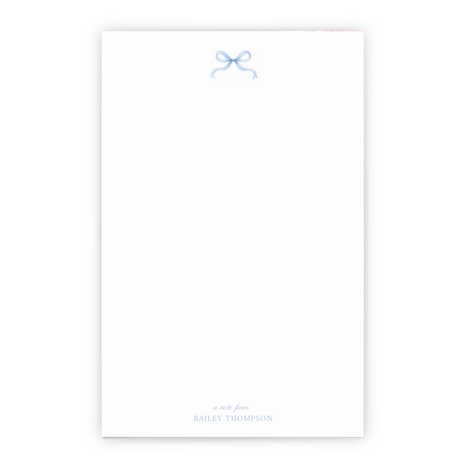 Blue Bow Personalized Notepad