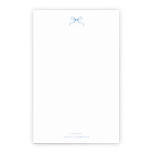 Blue Bow Personalized Notepad