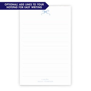 Blue Bow Personalized Notepad