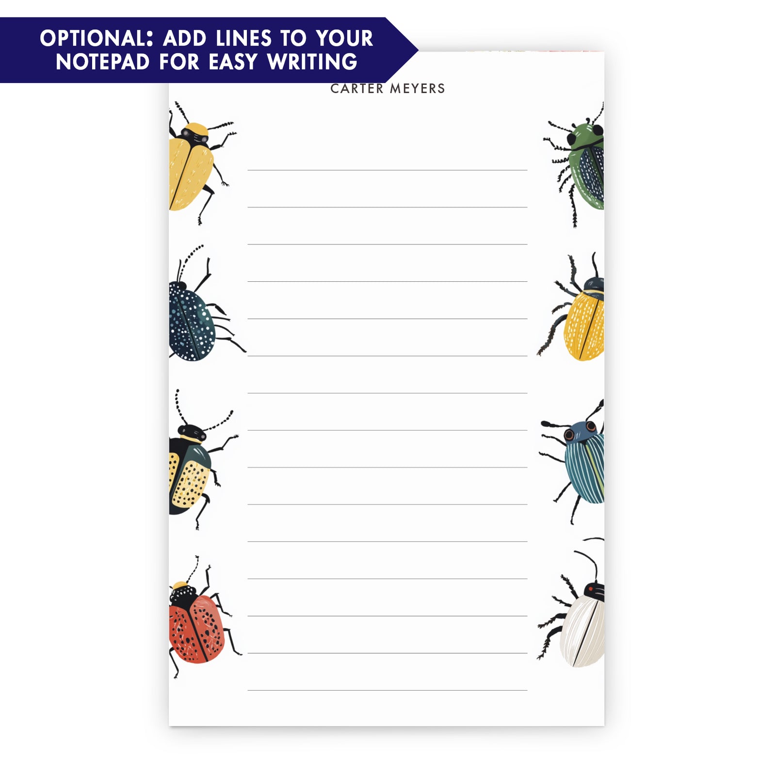 Bug Personalized Notepad For Kids