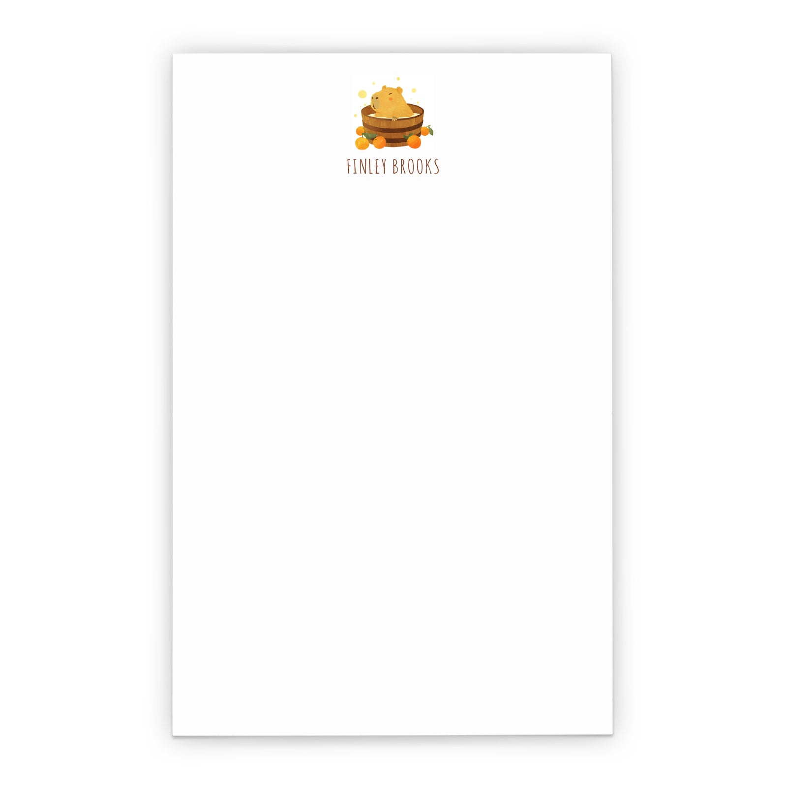Capybara Personalized Notepad For Kids