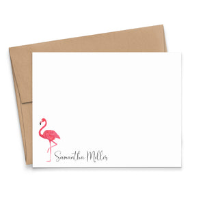 Flamingo Personalized Stationary With Script Name