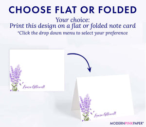 Elegant Lavender Plant Stationery Personalized Set