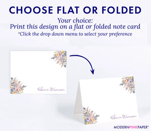 Personalized Floral Note Cards for Women