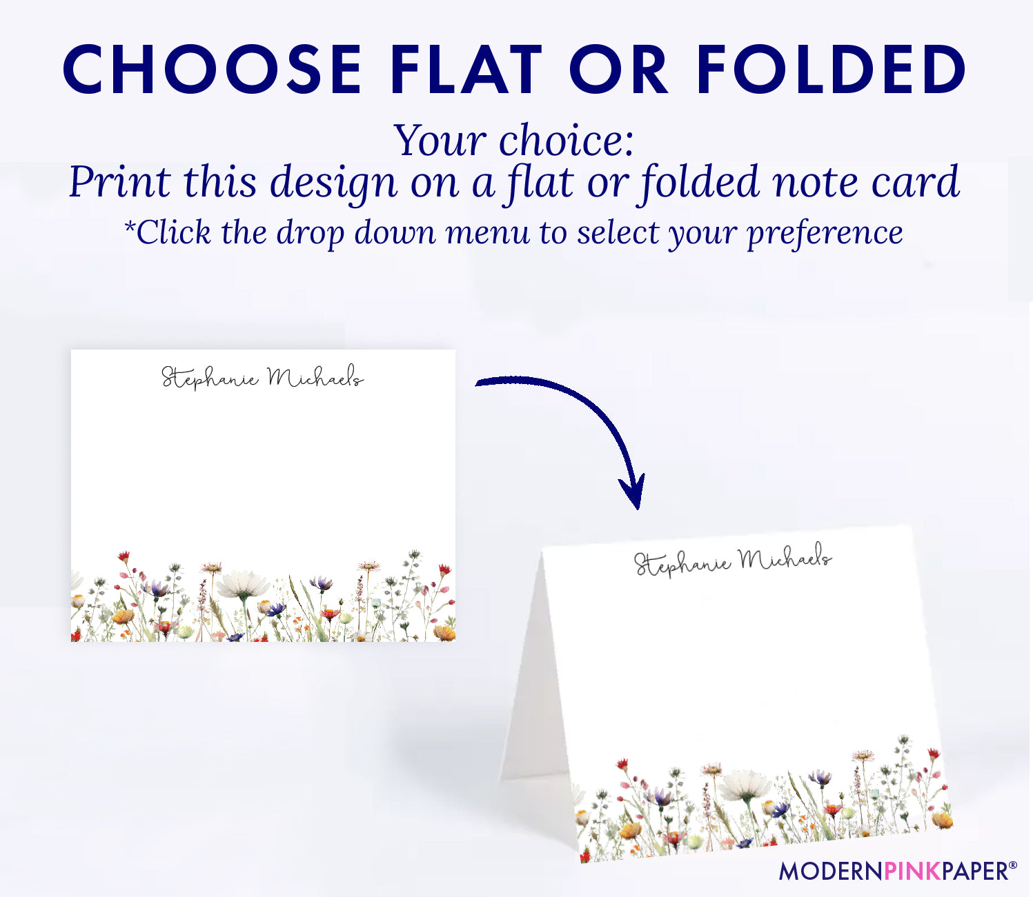 Watercolor Wildflower Personalized Stationery Sets