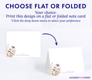 Custom Stationery Cards with Wildflowers