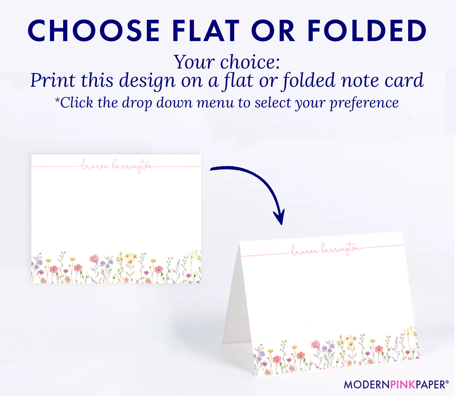 Fun Wildflower Personalized Stationery Note Cards