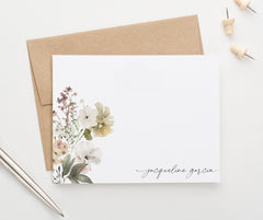 Classy Floral Custom Stationery Set with Greenery