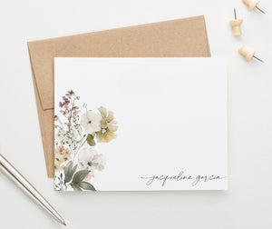 Classy Floral Custom Stationery Set with Greenery