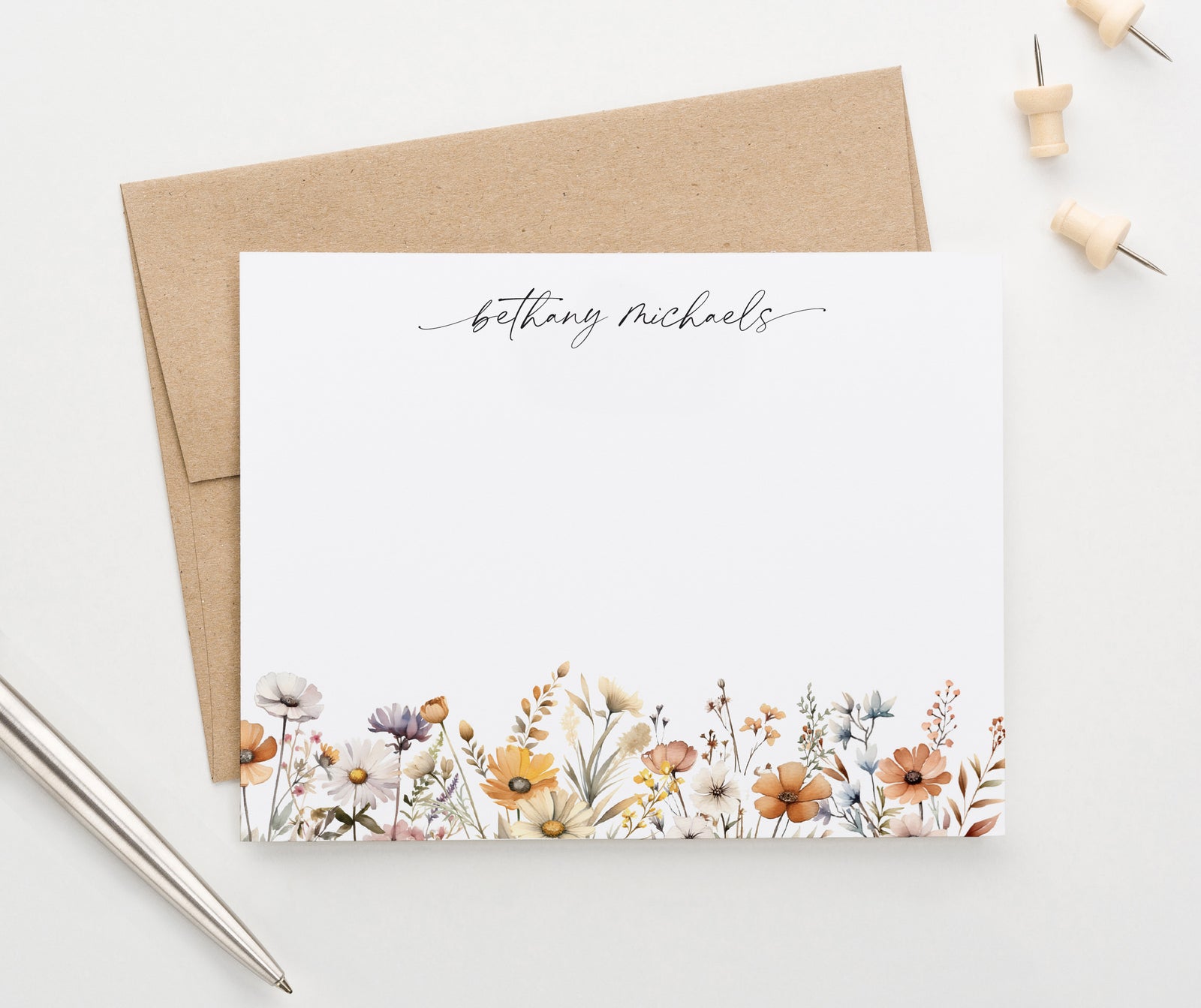 Fall Wildflower personal stationery cards