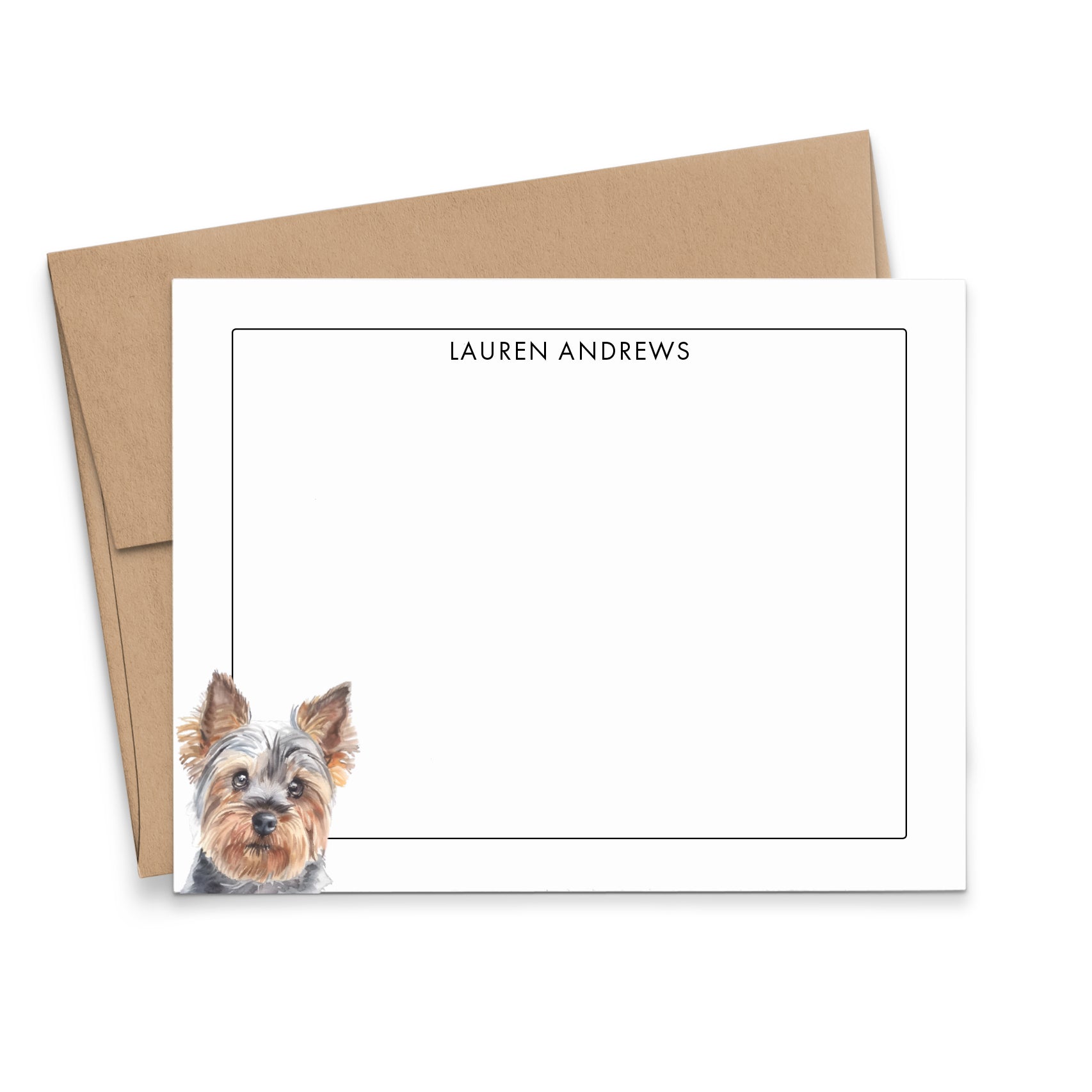 Custom Yorkie Stationery Notecards Or Choose Your Dog Breed