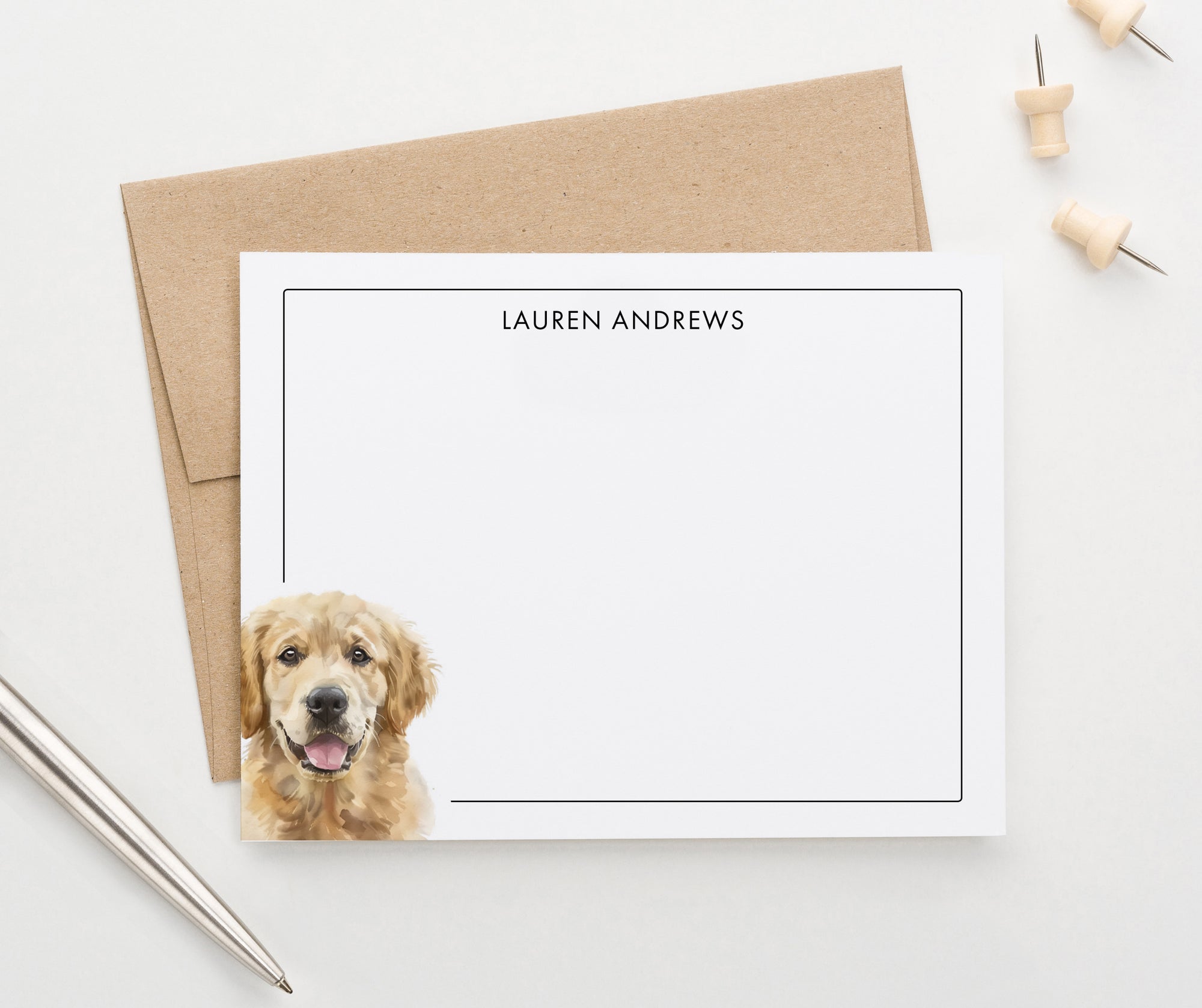 Personalized Golden Retriever Cards Or Choose Your Dog Breed