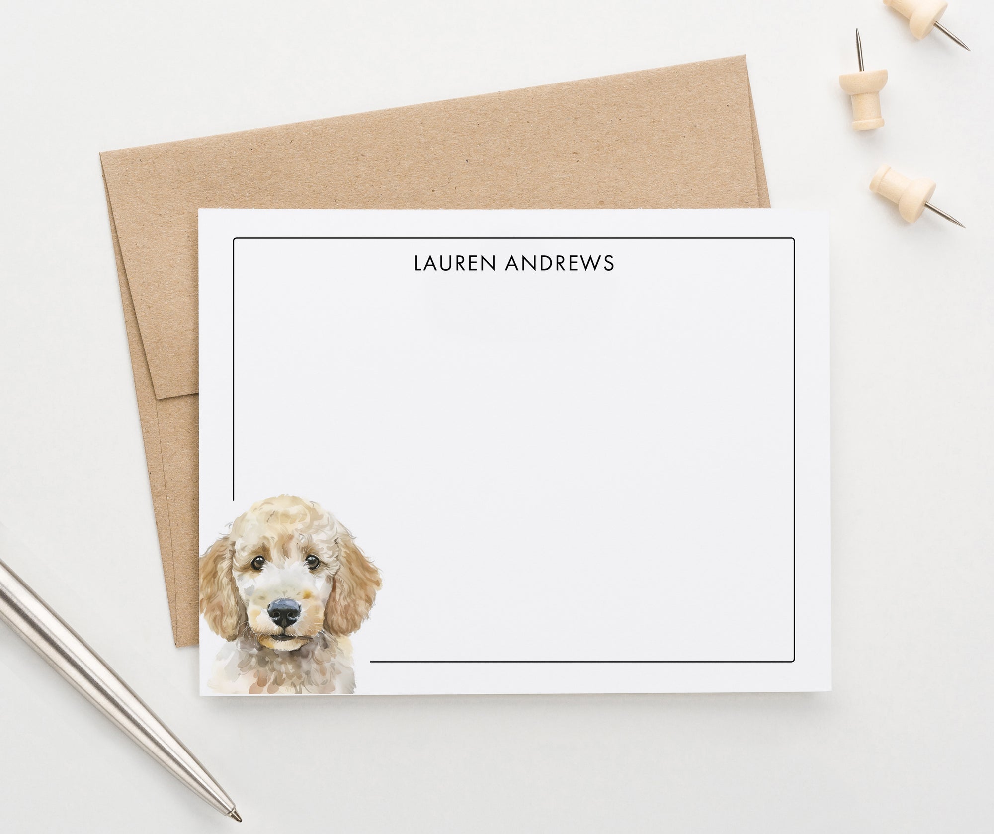 Personalized Poodle Stationery Cards Or Choose Your Dog Breed