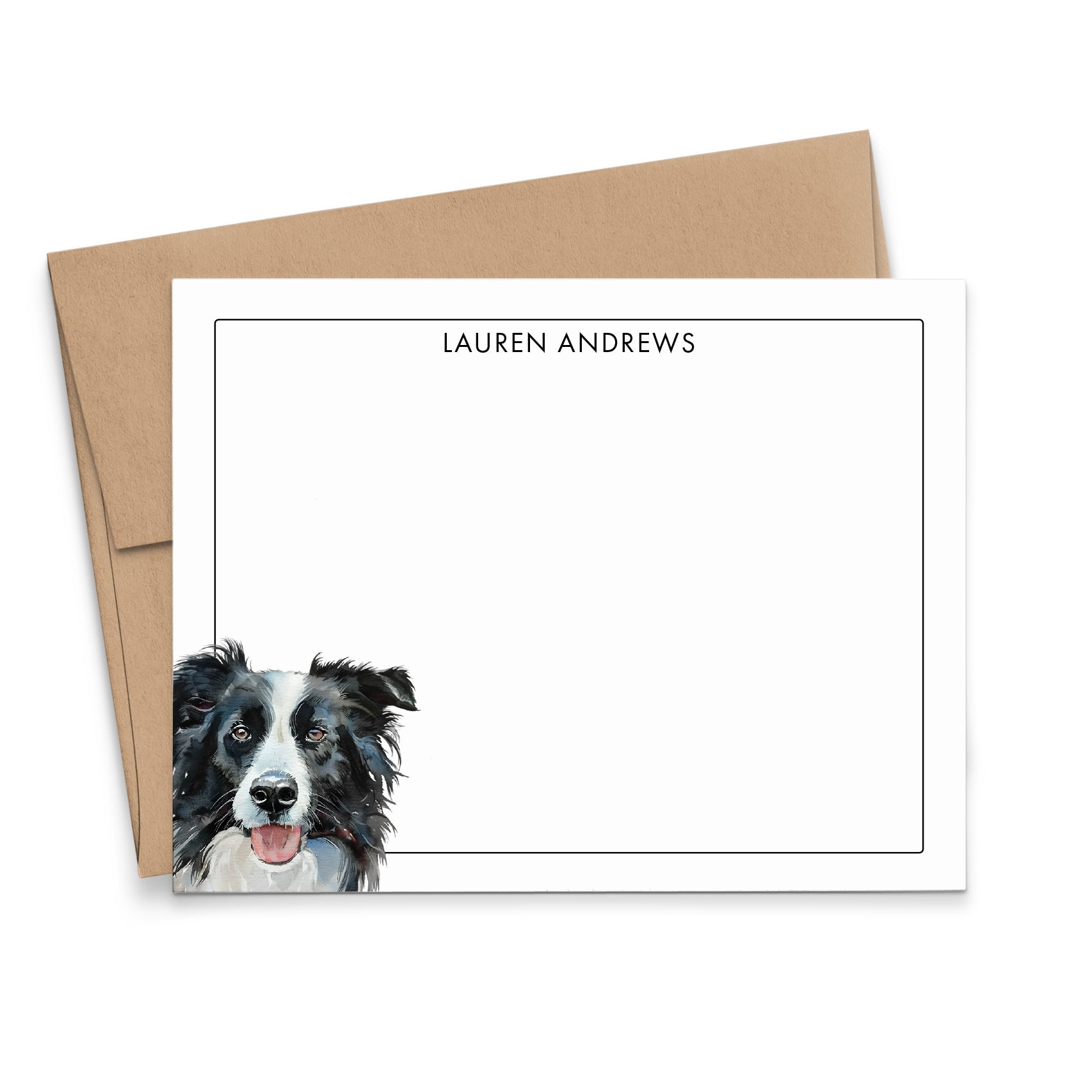 Custom Border Collie Notecards Or Choose Your Dog Breed