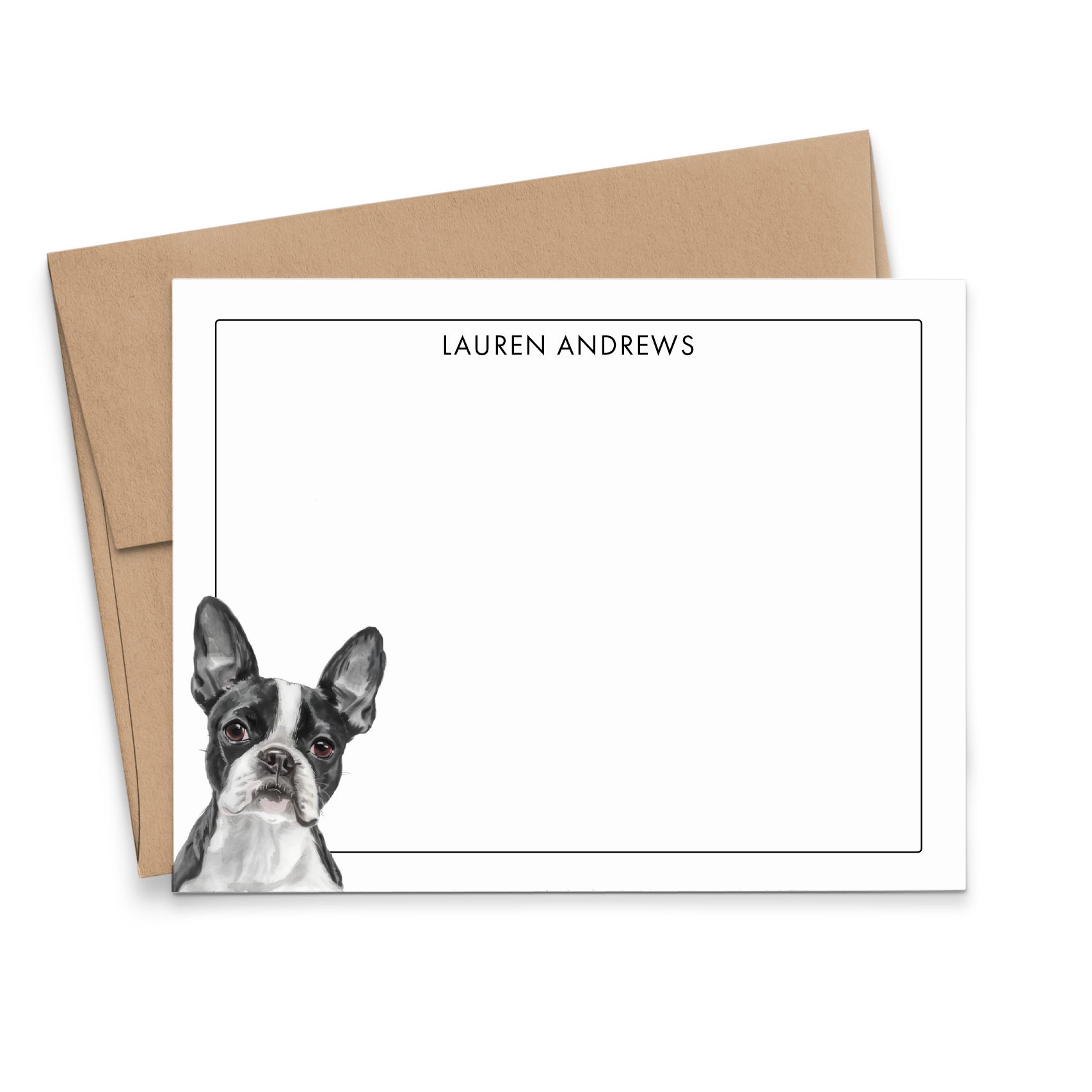 Custom Boston Terrier Notecards Or Choose Your Dog Breed