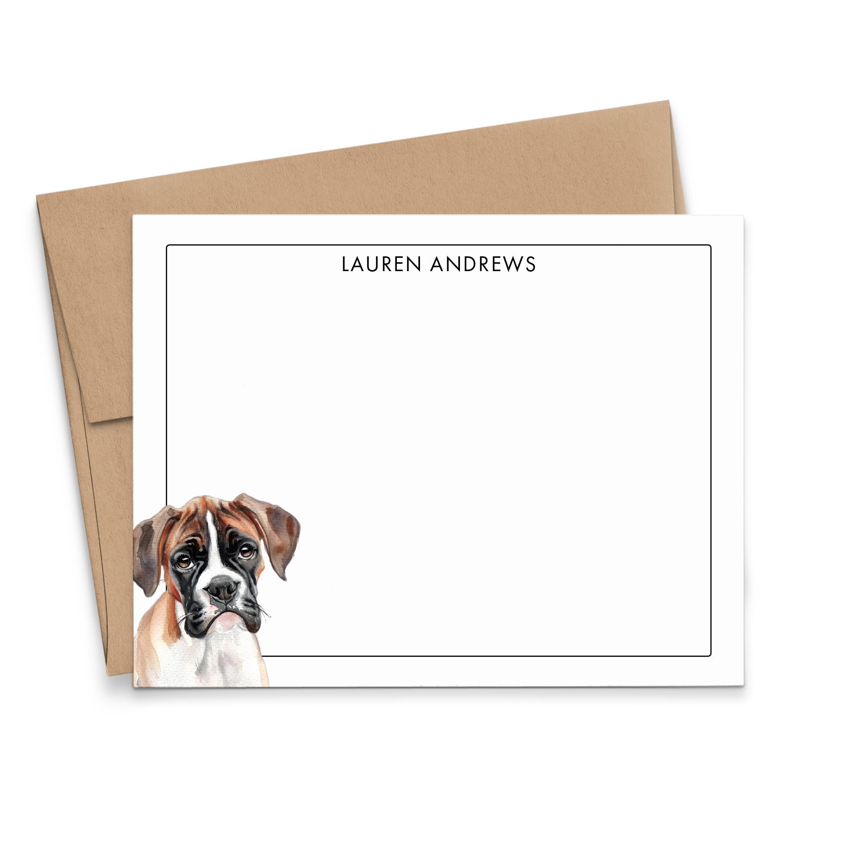 Personalized Boxer Dog Note Cards Or Choose Your Dog Breed