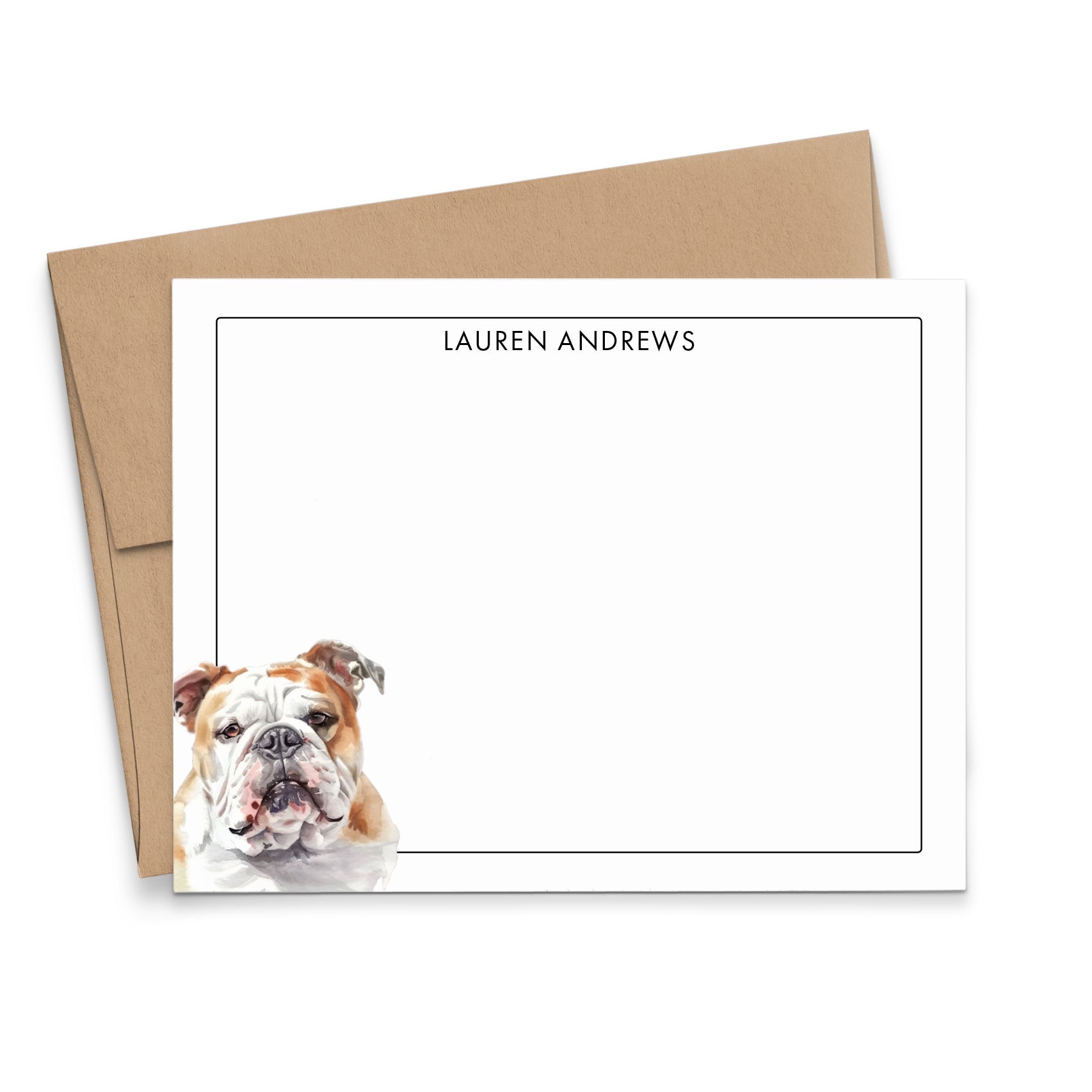 Custom English Bulldog Stationery Or Choose Your Dog Breed