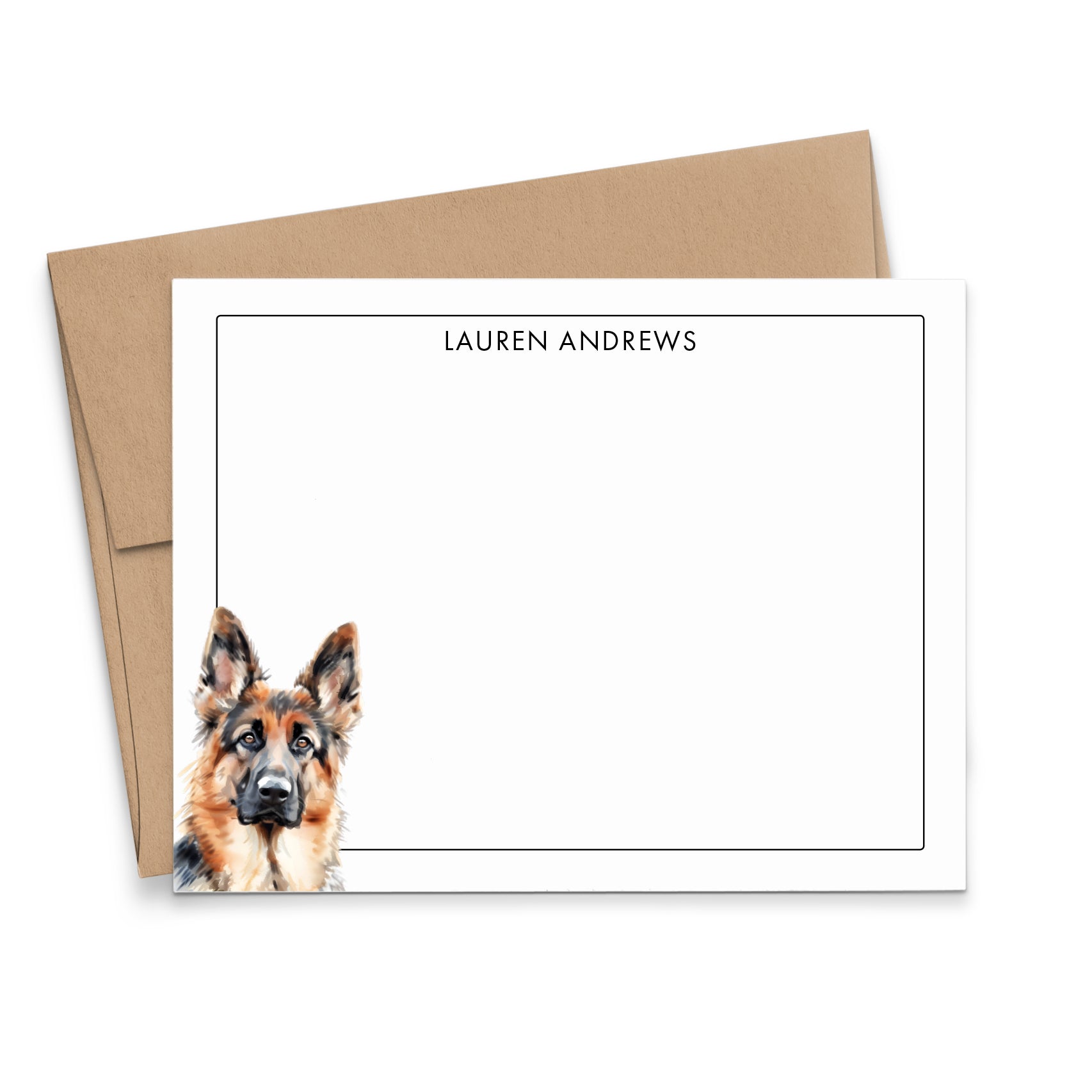 Custom German Shepherd Notecards Or Choose Your Dog Breed