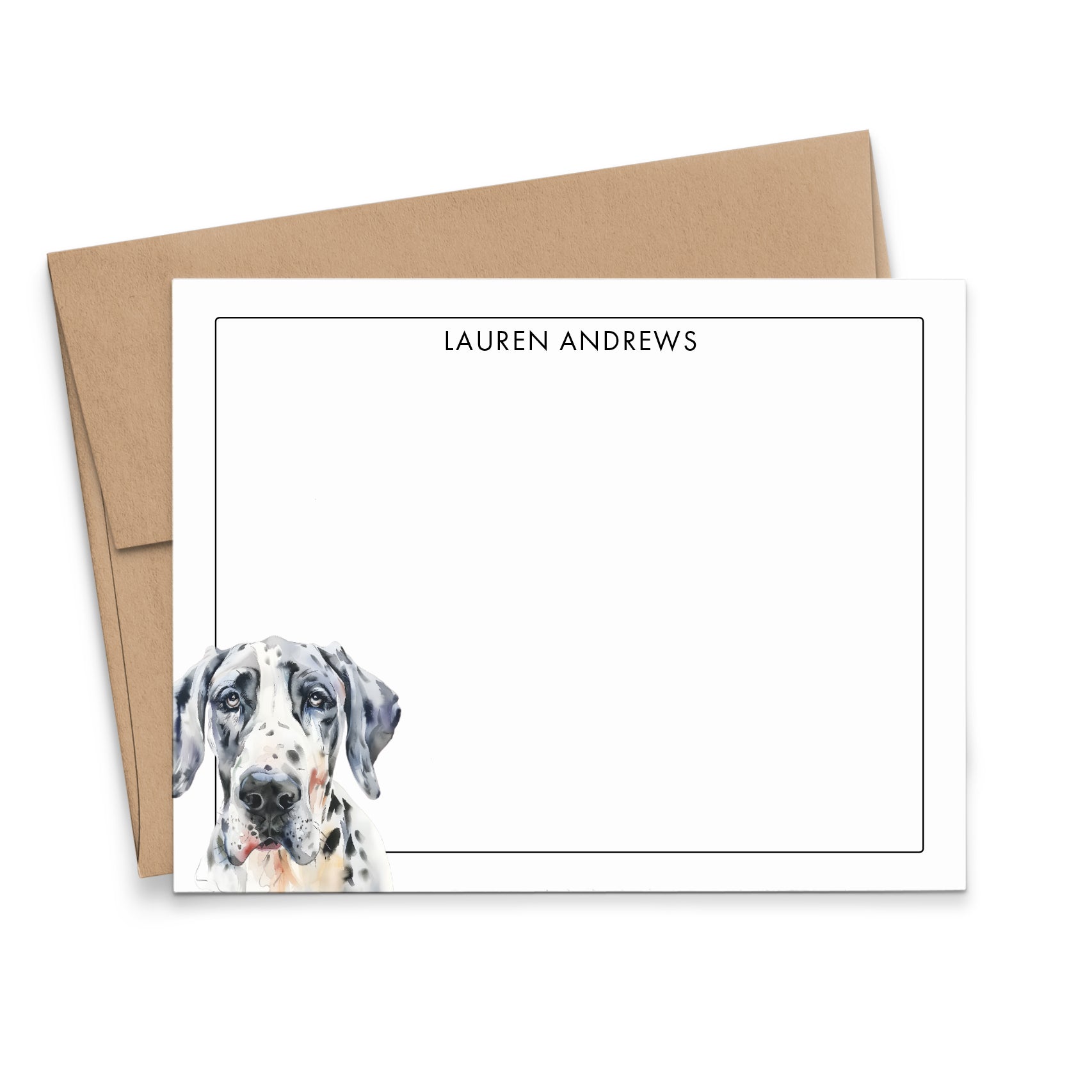 Personalized Great Dane Note Cards Or Choose Your Dog Breed