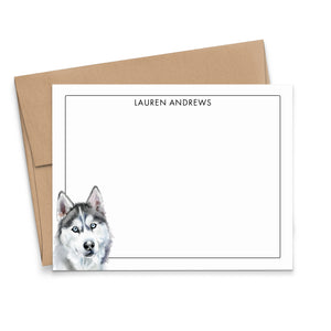 Custom Husky Stationery Notecards Or Choose Your Dog Breed