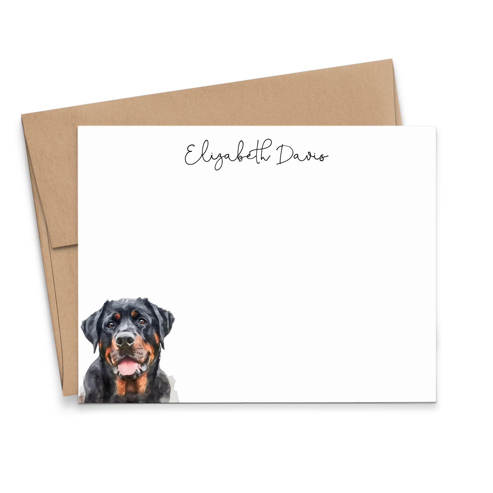 Custom Rottweiler Note Cards Or Choose Your Dog Breed