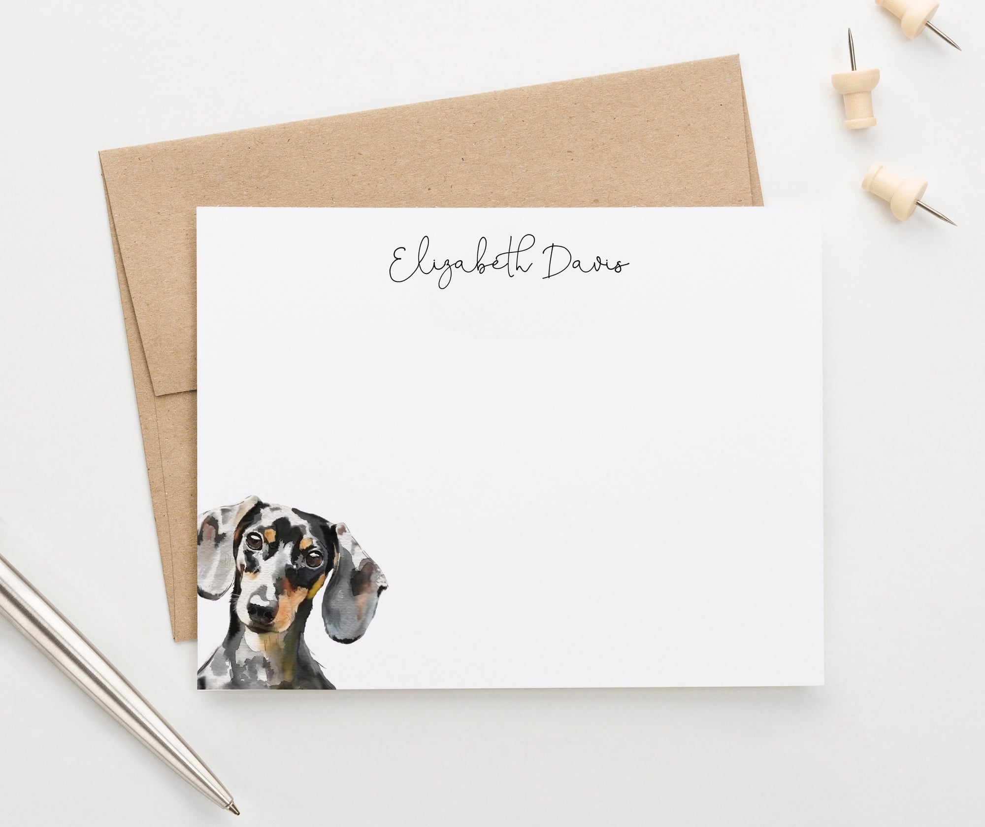 Personalized Dachshund Notecards Or Choose Your Dog Breed
