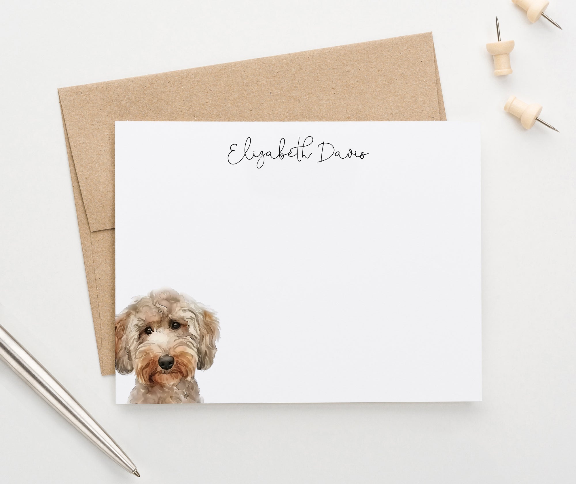 Personalized Goldendoodle Notecards Or Choose Your Dog Breed