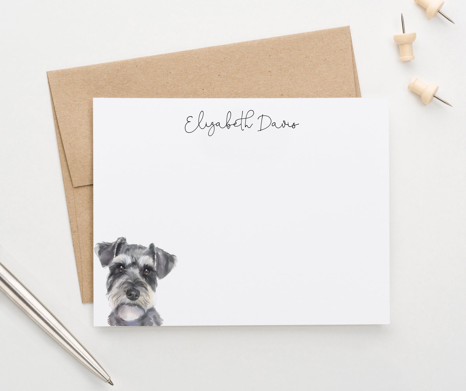 Custom Schnauzer Stationery Notecards Or Choose Your Dog Breed
