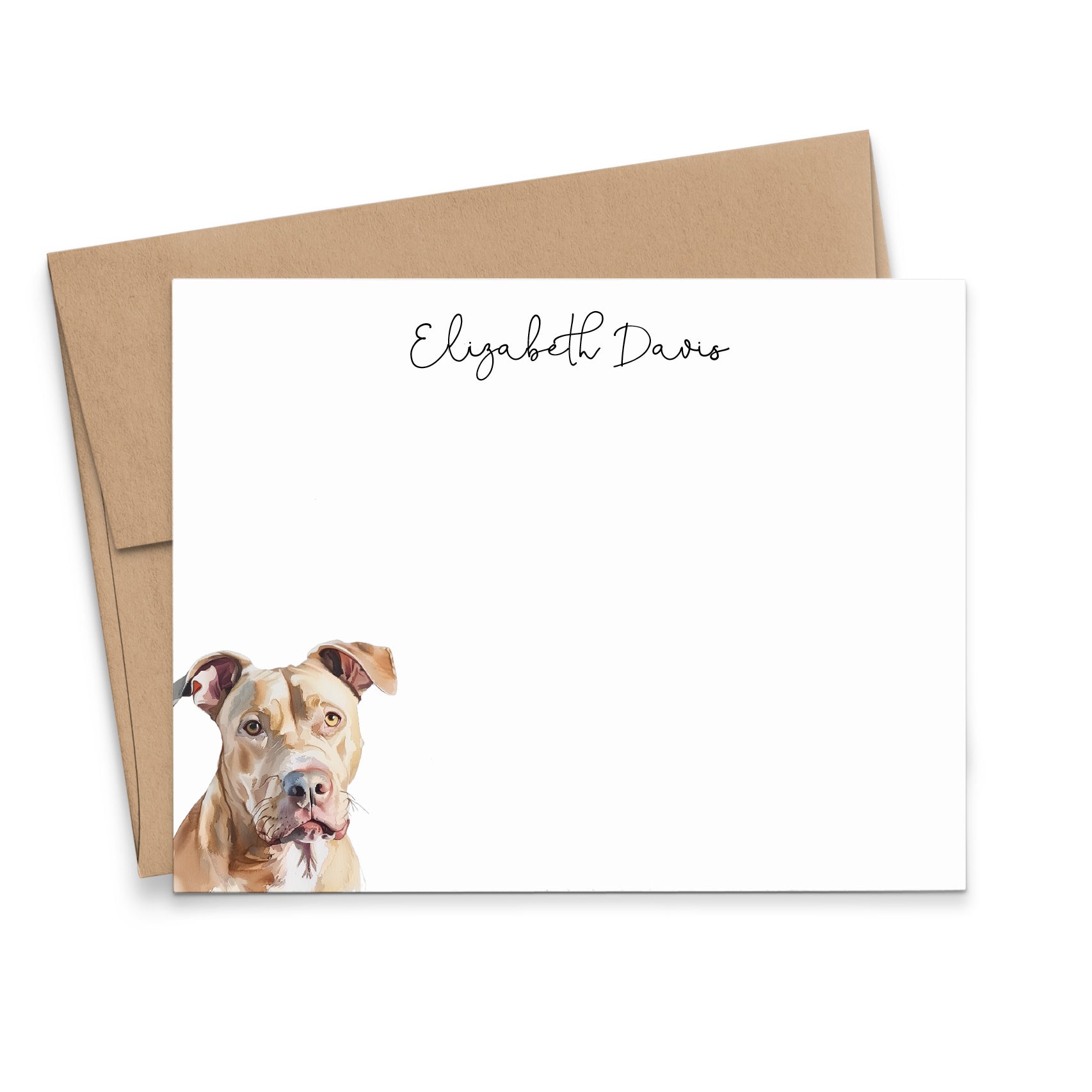 Custom Pitbull Stationery Notecards Or Choose Your Dog Breed