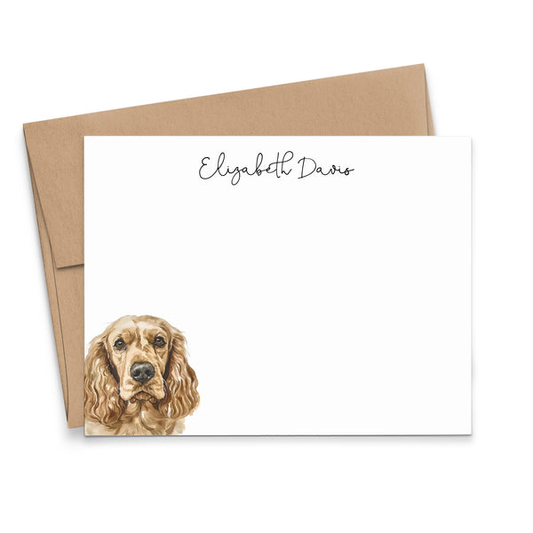 Custom Cocker Spaniel Stationery Or Choose Your Dog Breed - Modern Pink ...