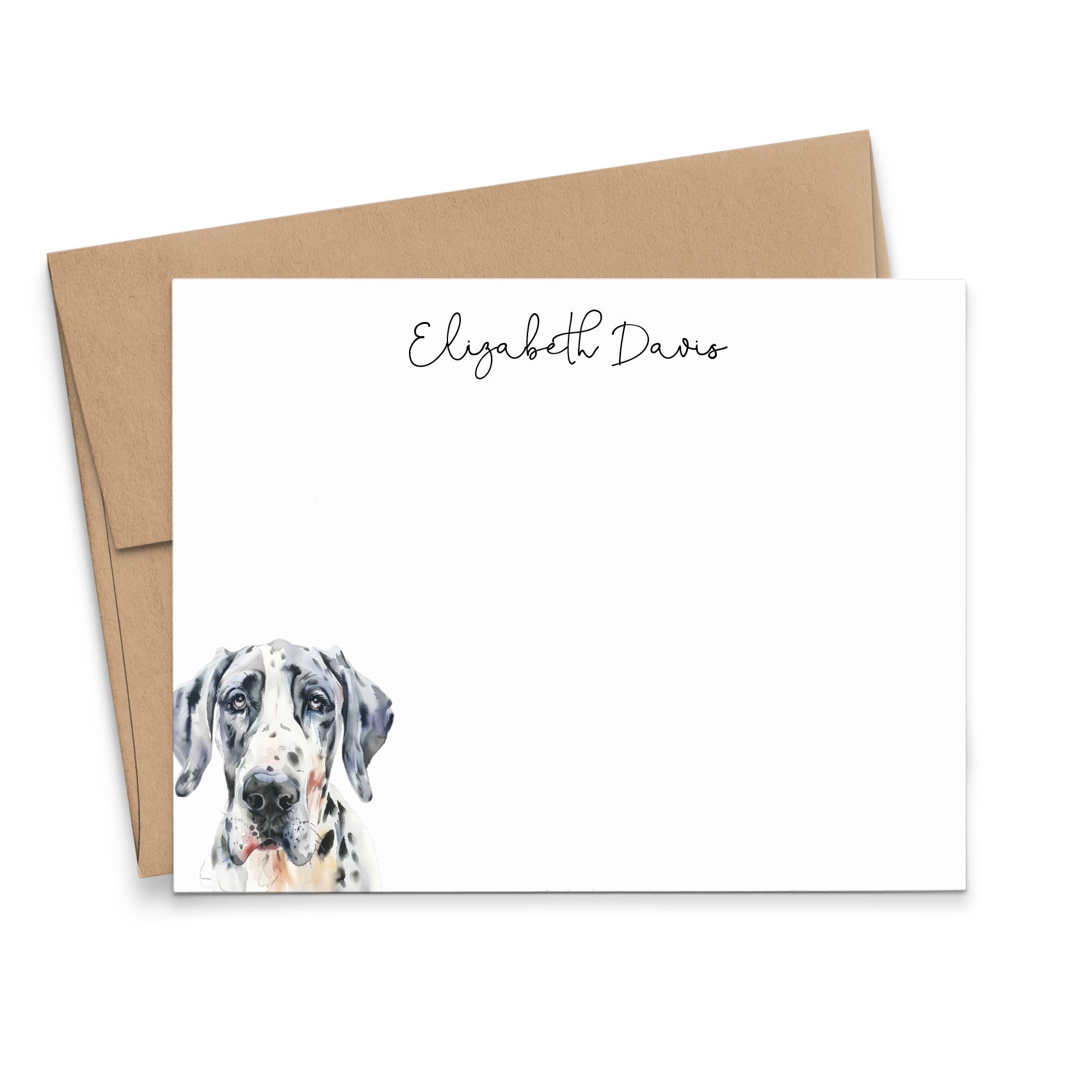 Custom Great Dane Stationery Cards Or Choose Your Dog Breed