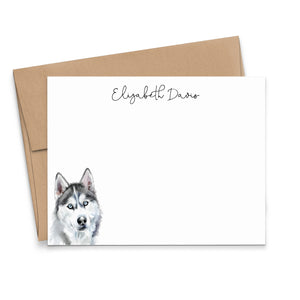 Custom Siberian Husky Note Cards Or Choose Your Dog Breed