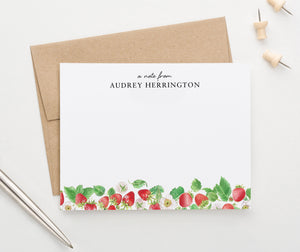 Cute Strawberry Custom Stationery Cards And Envelopes 