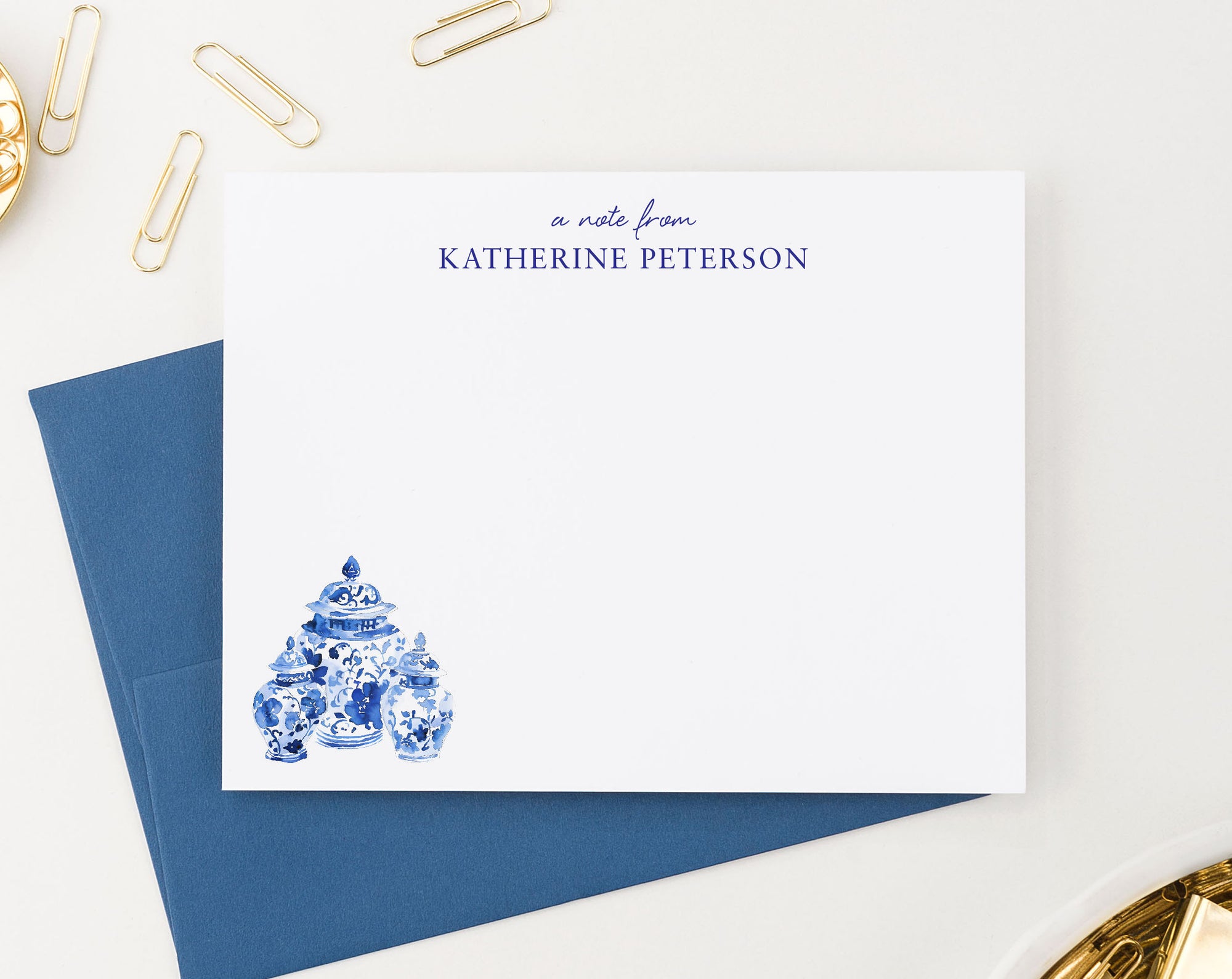 Classy Custom Chinoiserie Stationery Cards And Envelopes