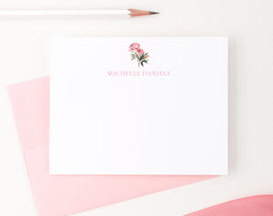 Watercolor Pink Peony Personalized Stationery Cards