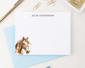 Watercolor Customized Horse Themed Stationery Cards